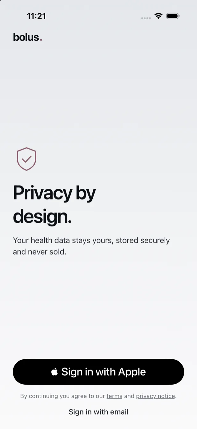 The last introduction screen, with the Sign in with Apple button